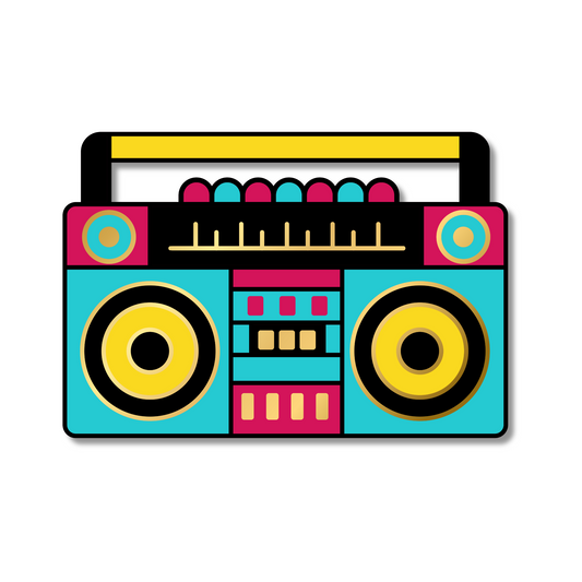 Retro Boombox Hard Enamel Pin