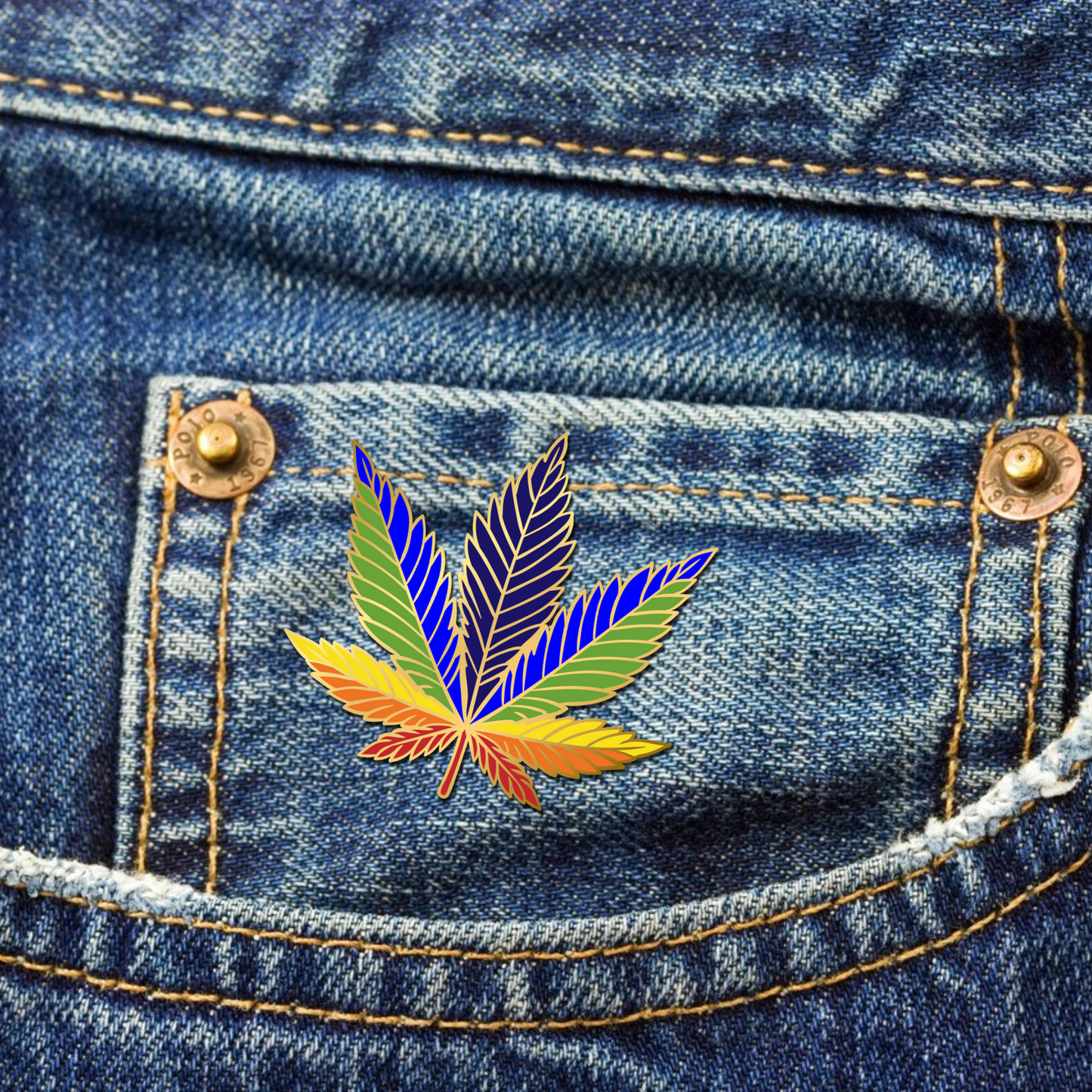 Rainbow 420 Leaf | Hard Enamel Pin