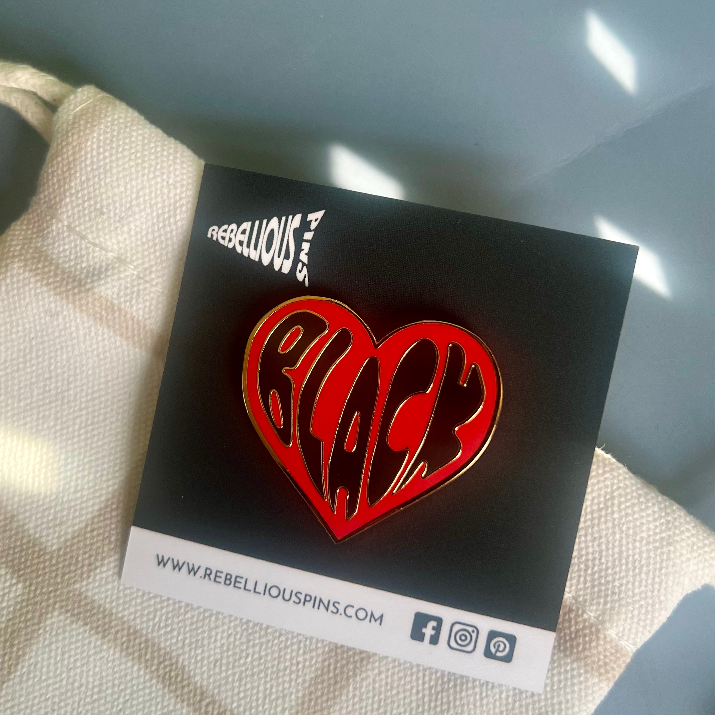 Black Love Enamel Pin