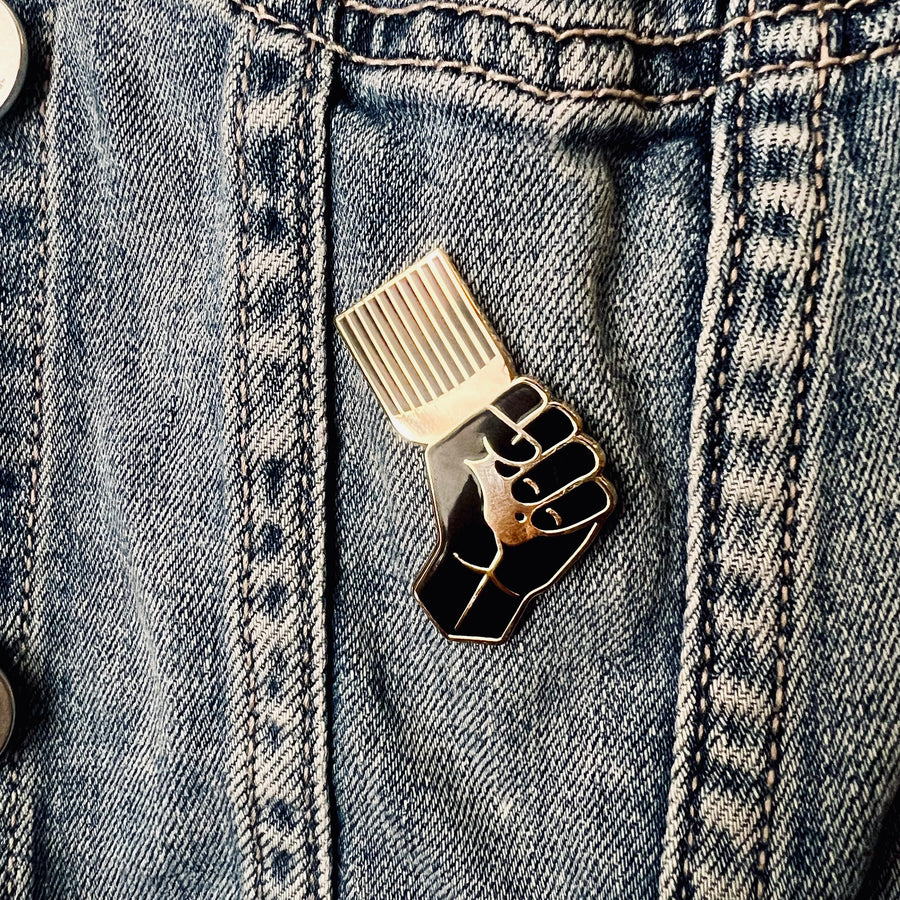 Black Power Enamel Pin