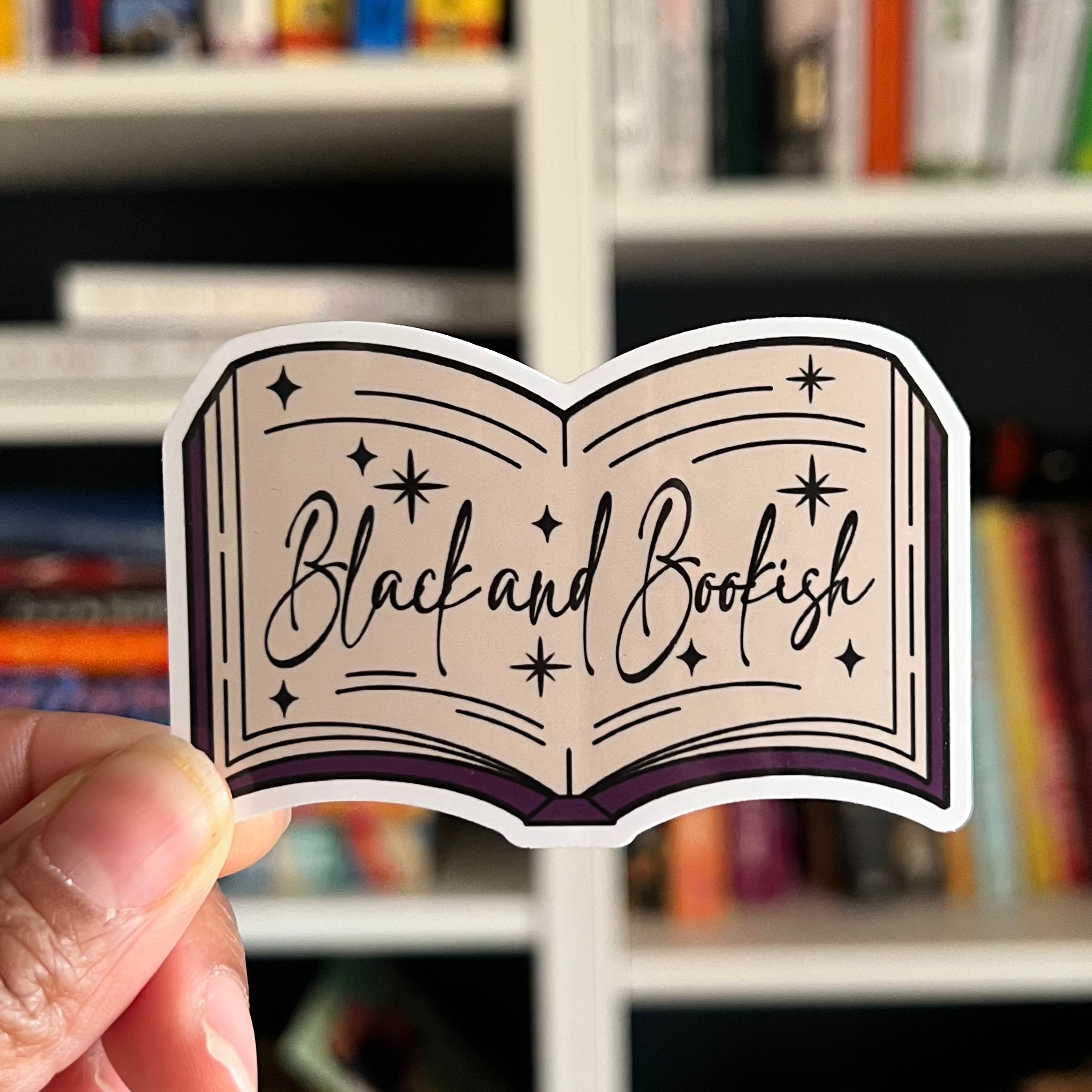 Sticker | Open Book - Black and Bookish