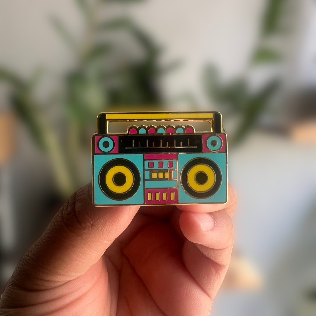 Retro Boombox Enamel Pin