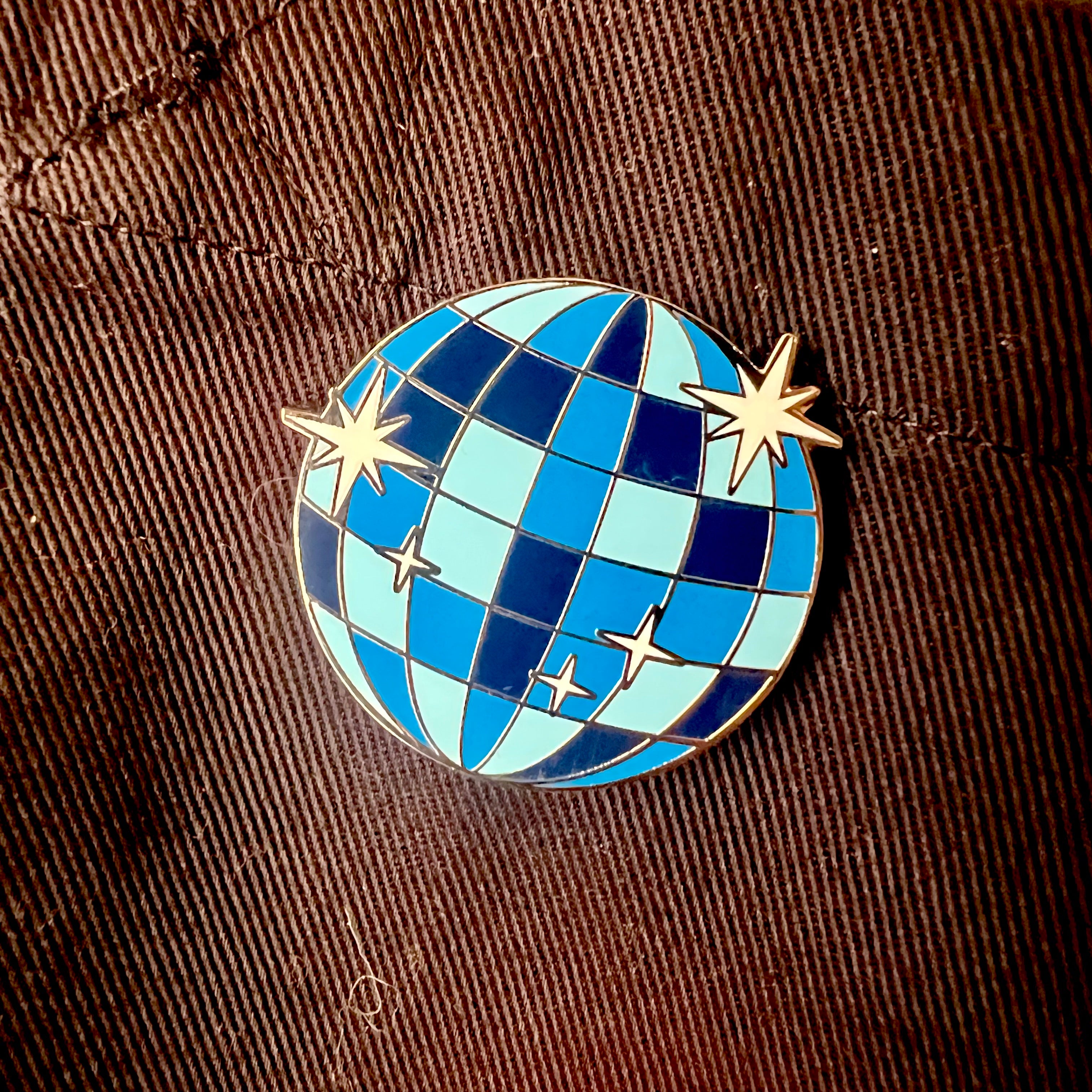 FINAL SALE: Denim Disco Ball Enamel Pin