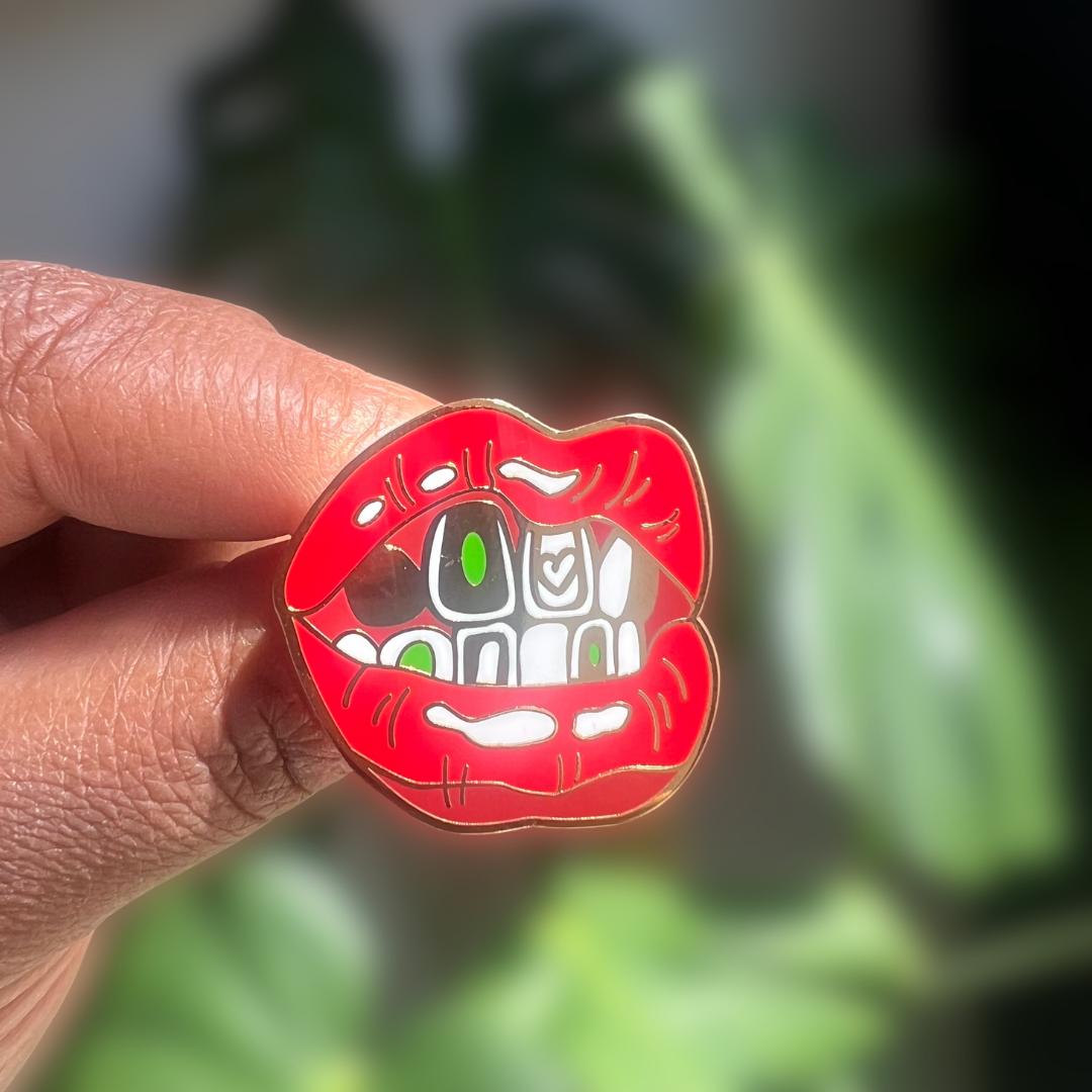 Grillz Enamel Pin