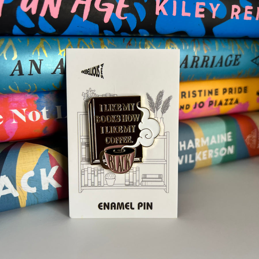 Enamel Pin | Black Books and Coffee