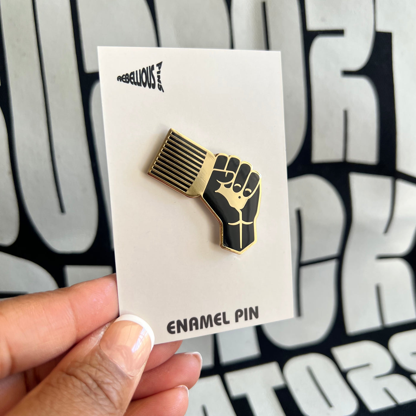 Black Power Enamel Pin