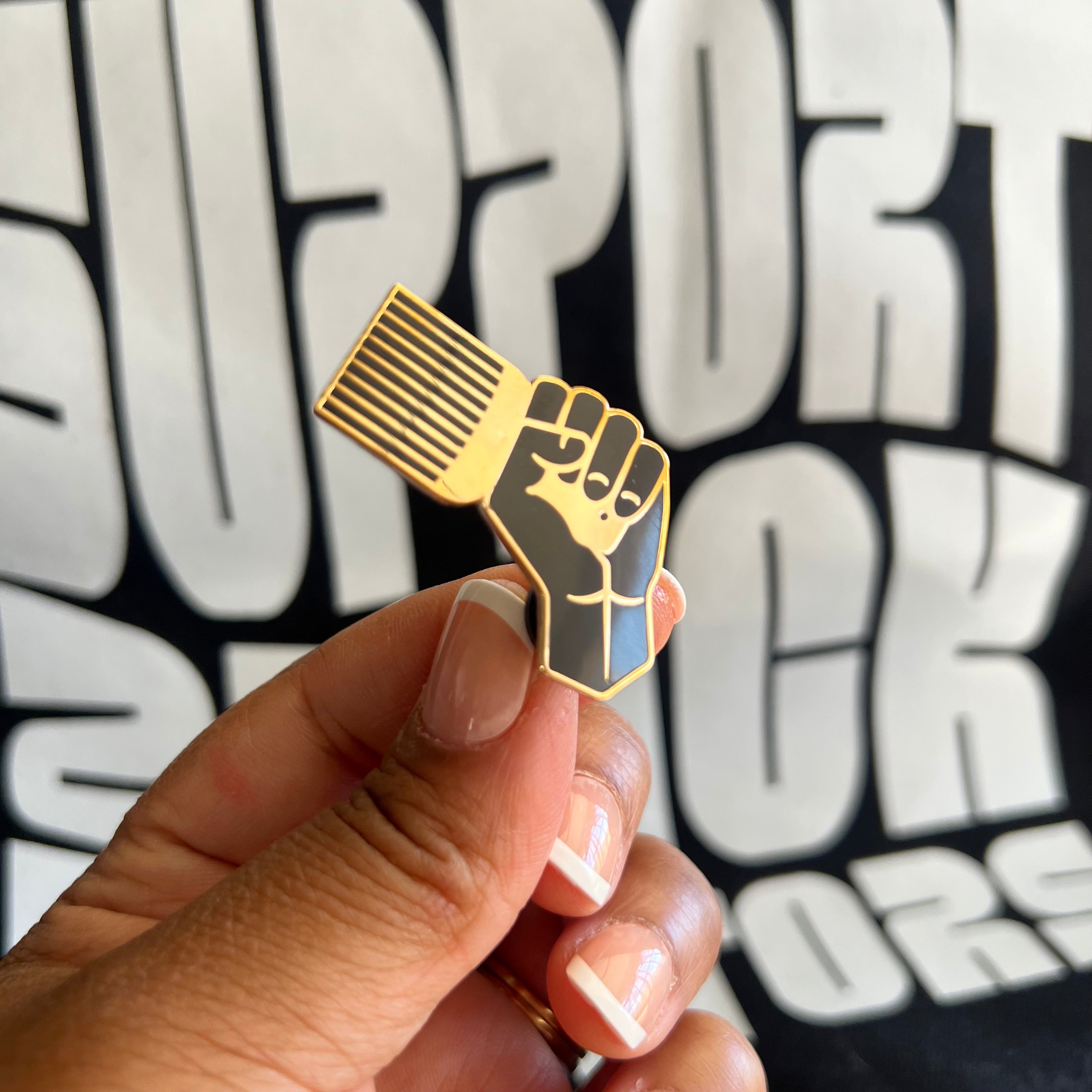 Black Power Enamel Pin