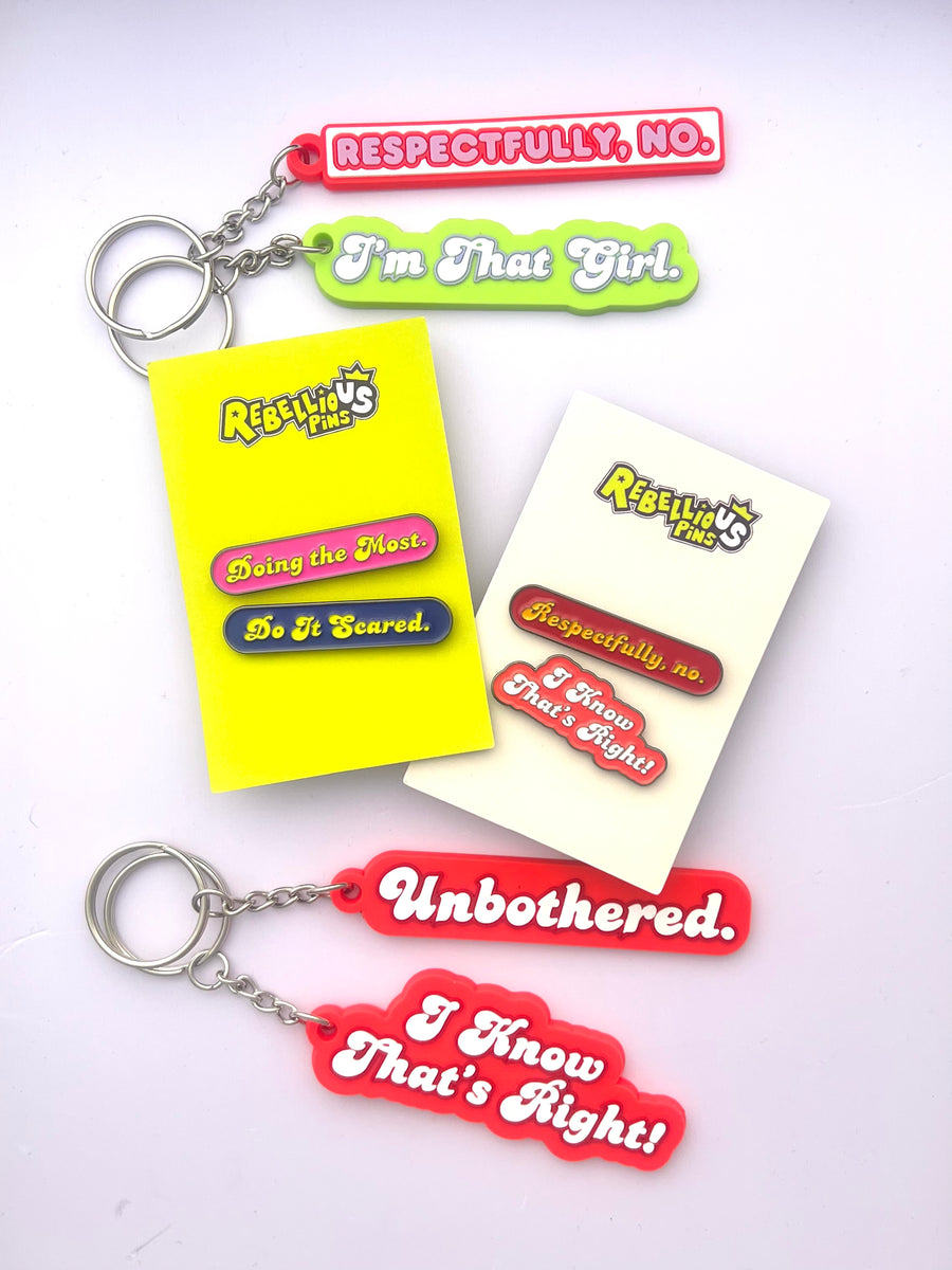 The 4 by 4 Combo | 4 Keychains & 4 Pins