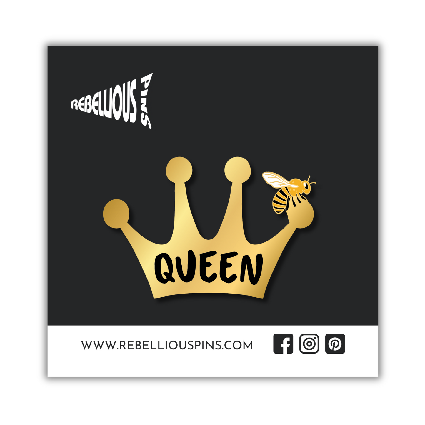 Crowned Queen Bee | Hard Enamel Pin