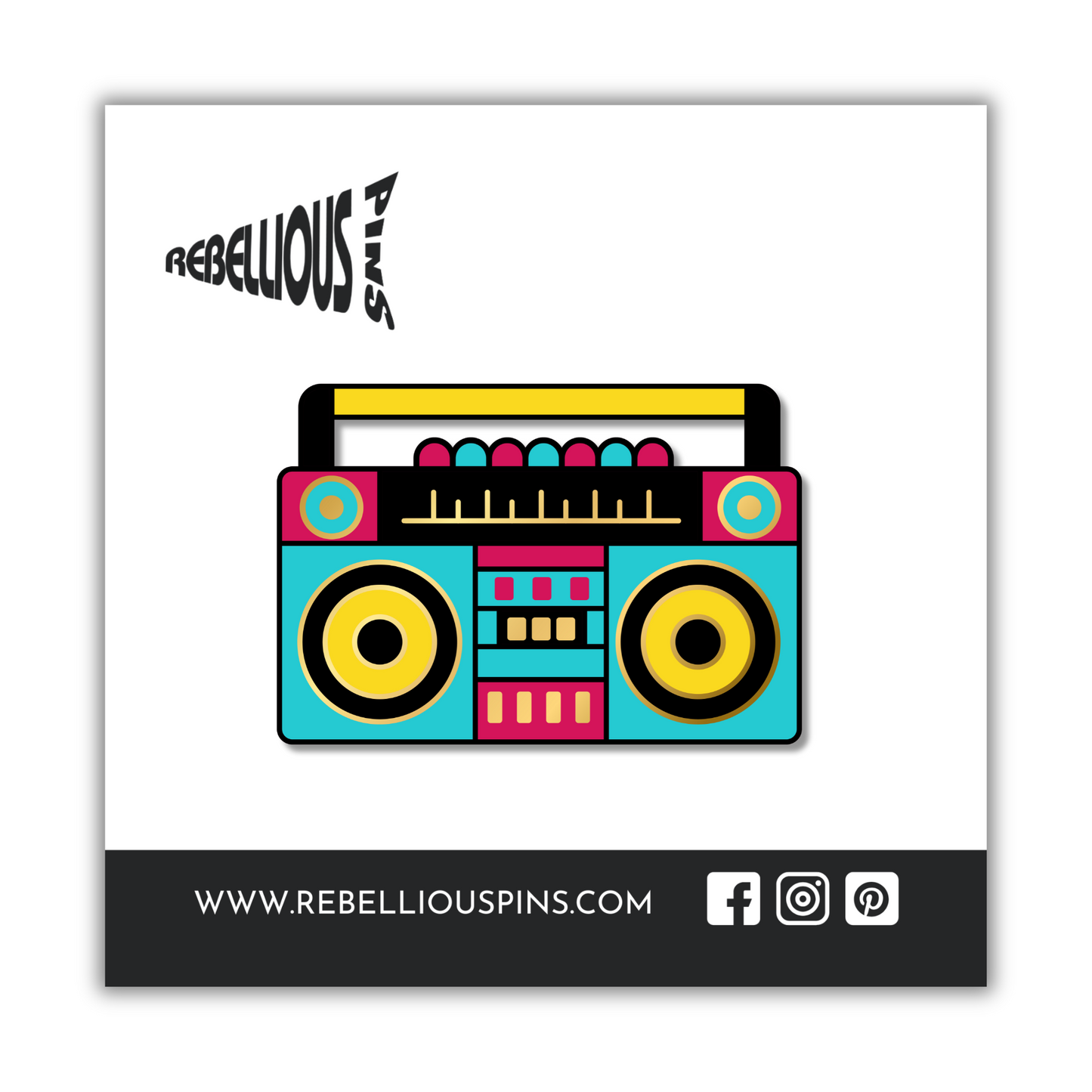 Retro Boombox Hard Enamel Pin