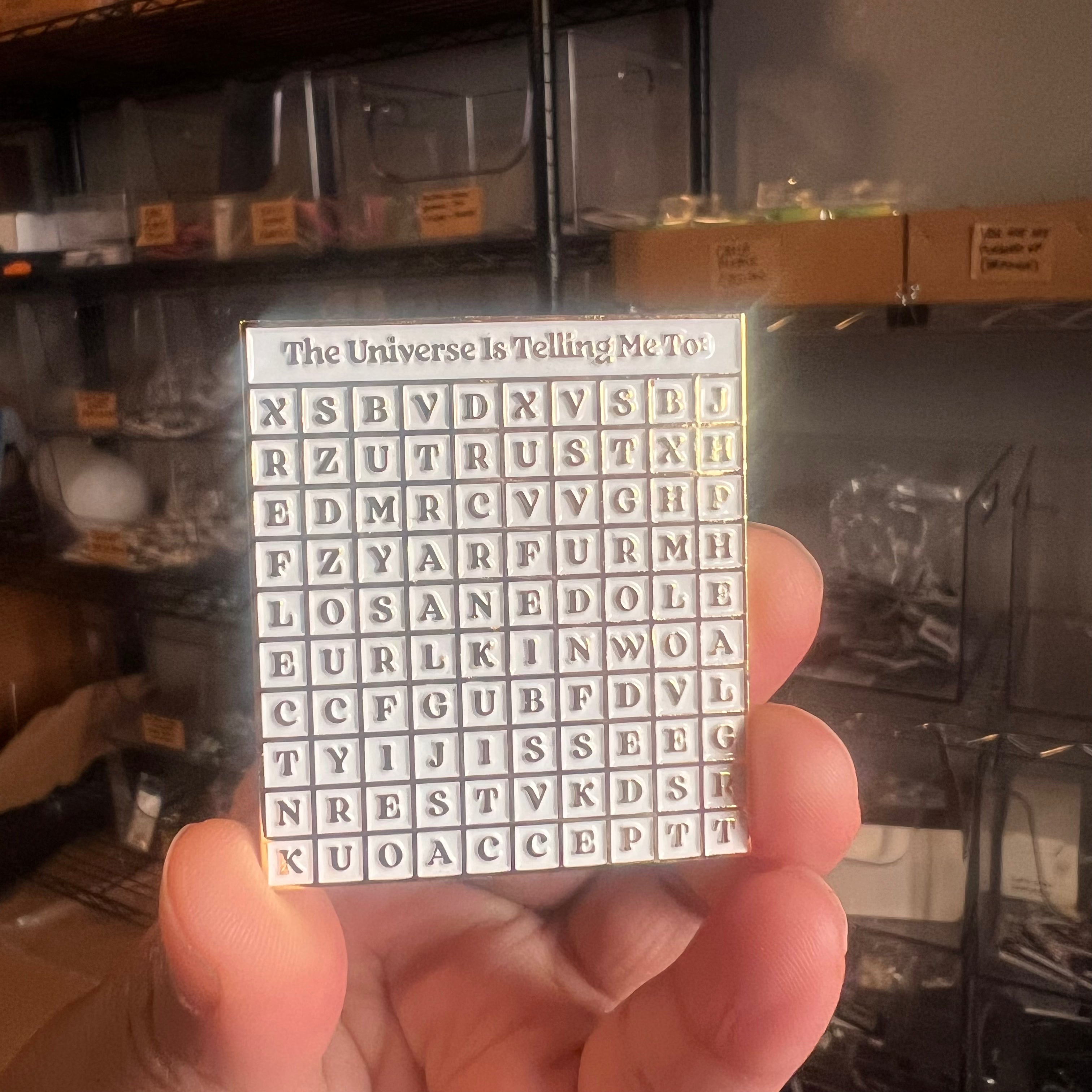 Word Search Enamel Pin