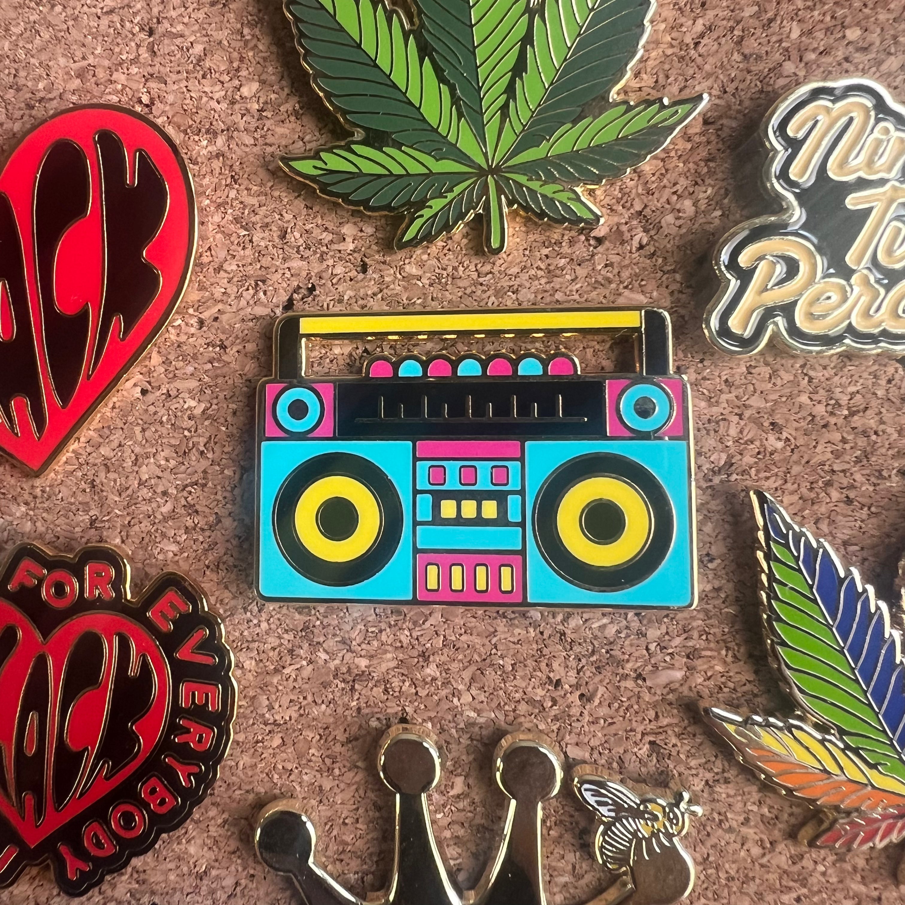 Retro Boombox Enamel Pin