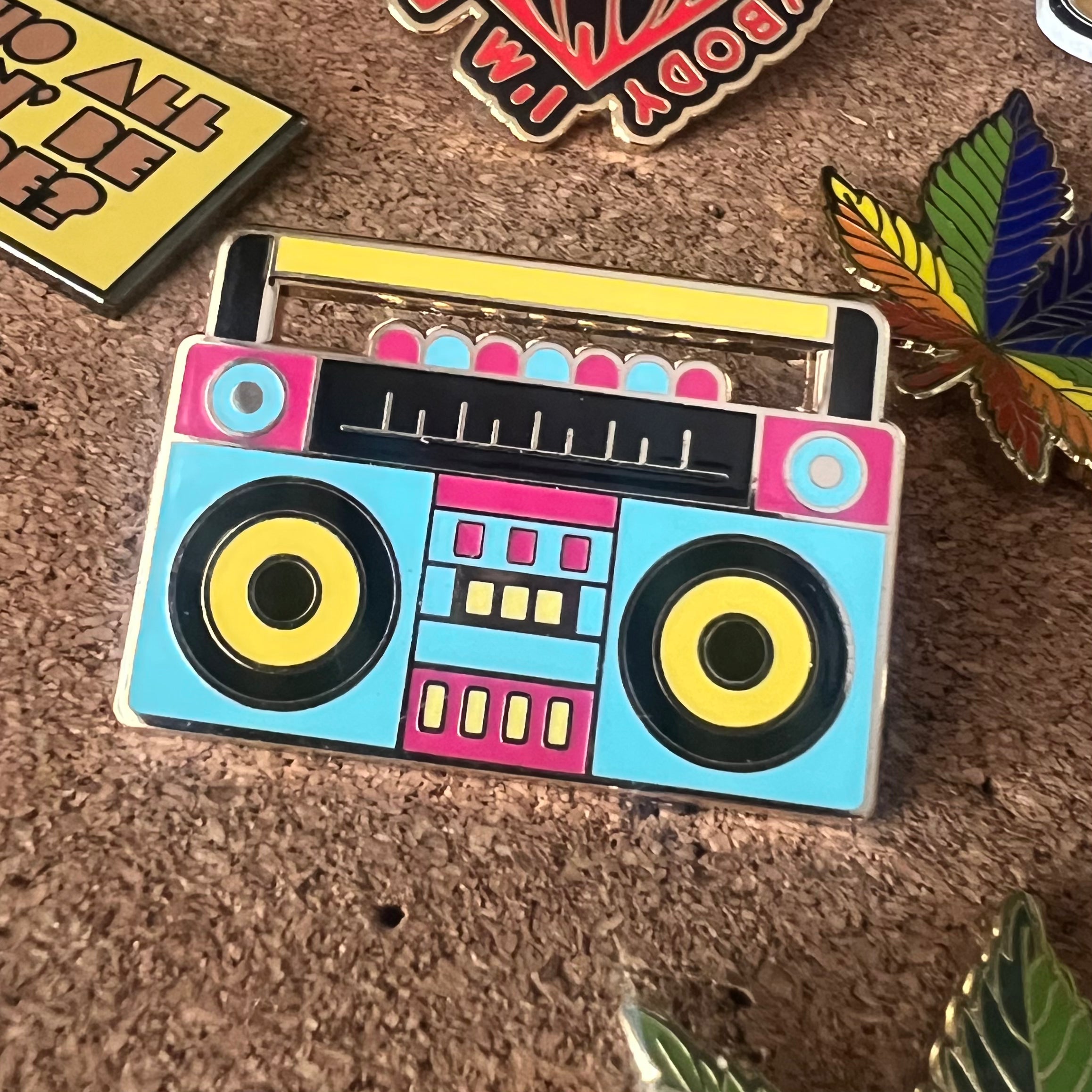 Retro Boombox Enamel Pin