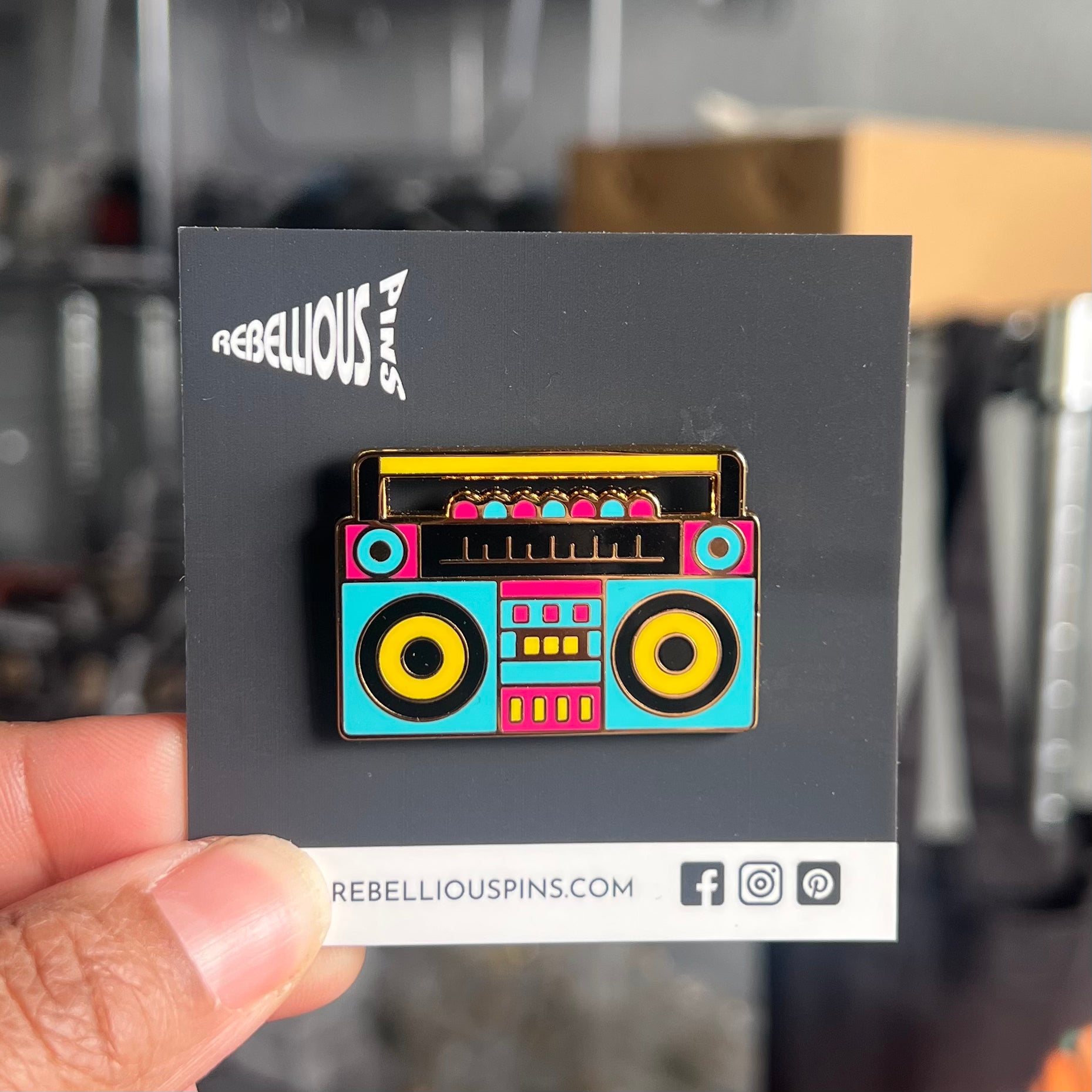 Retro Boombox Enamel Pin