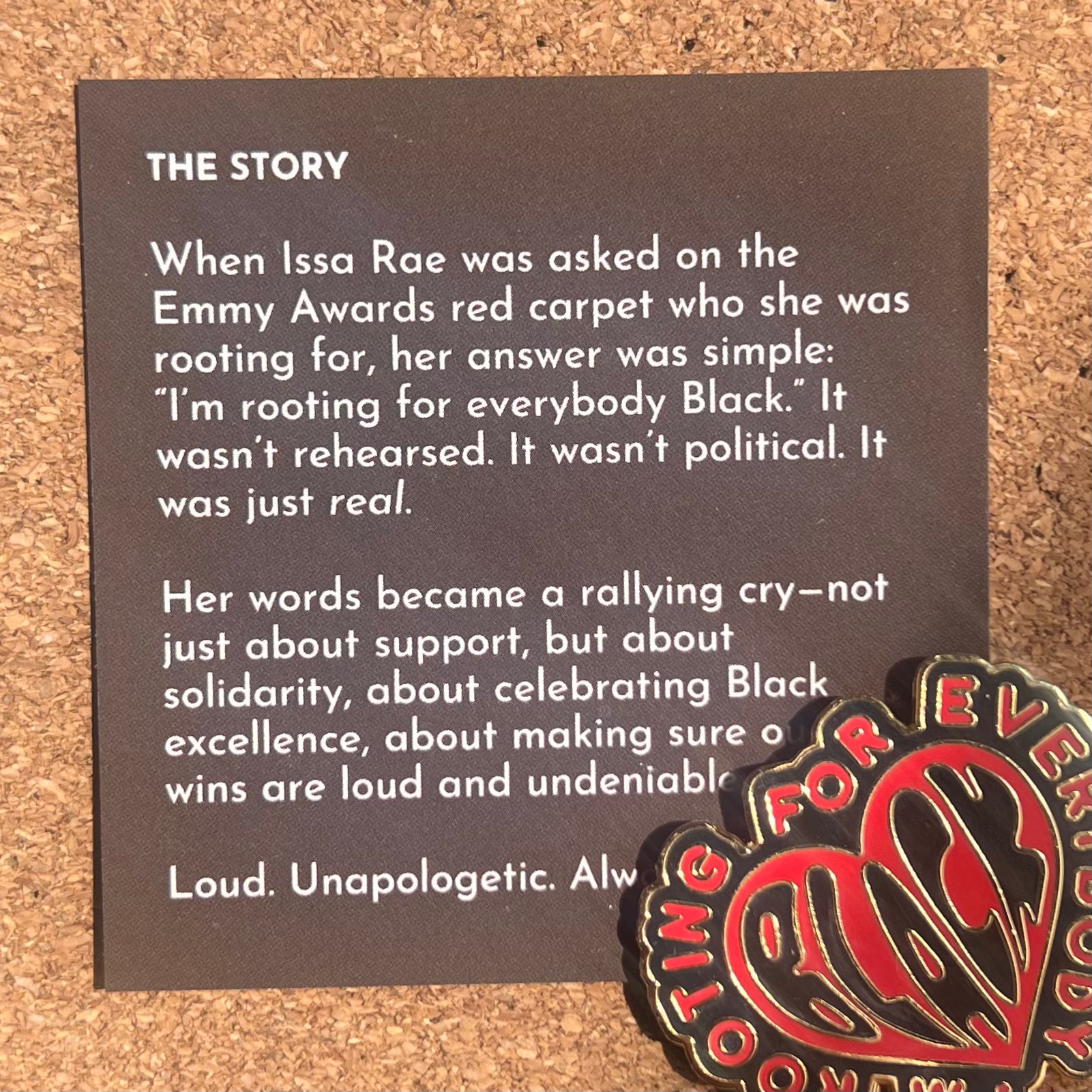 Rooting for Everybody Black Enamel Pin
