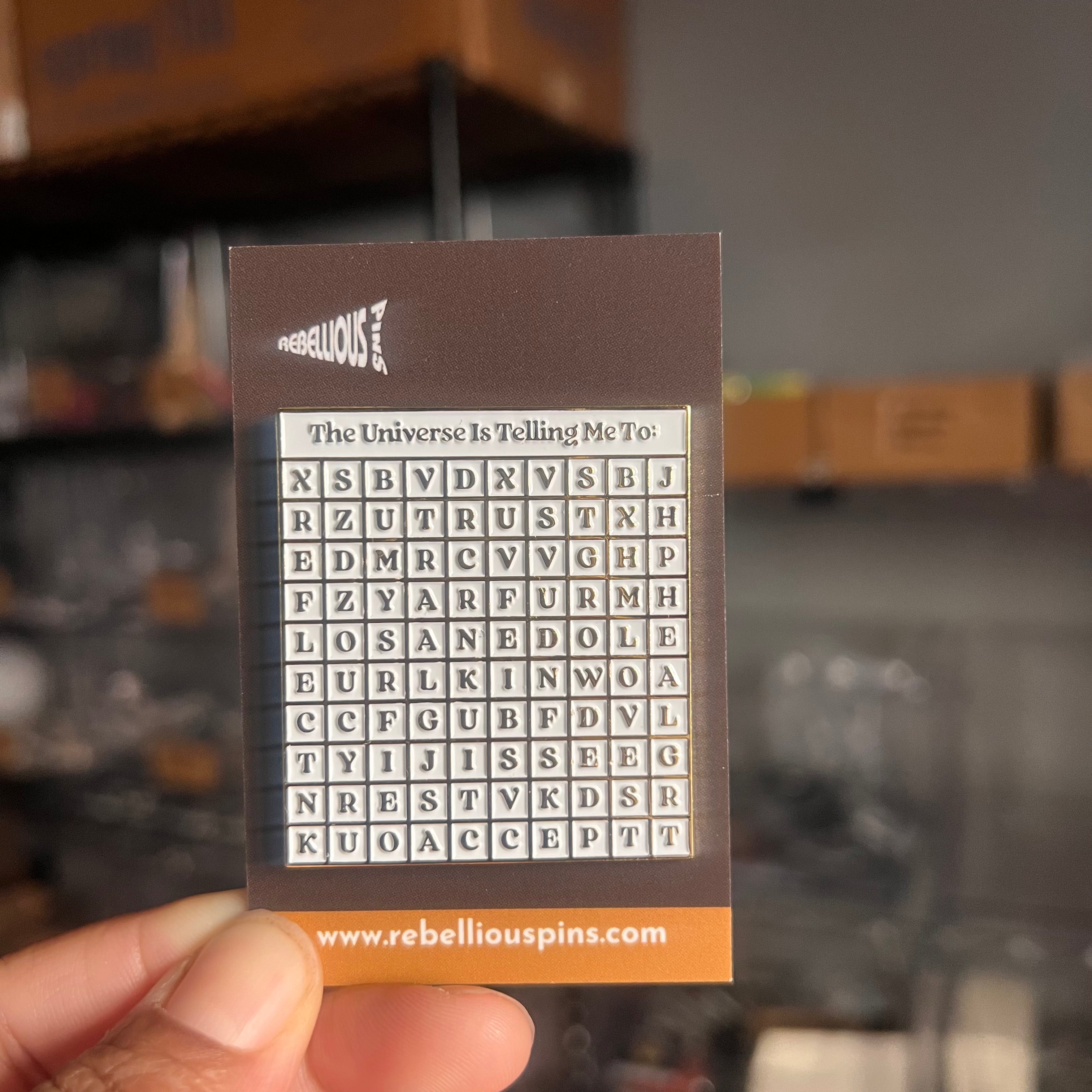 Word Search Enamel Pin