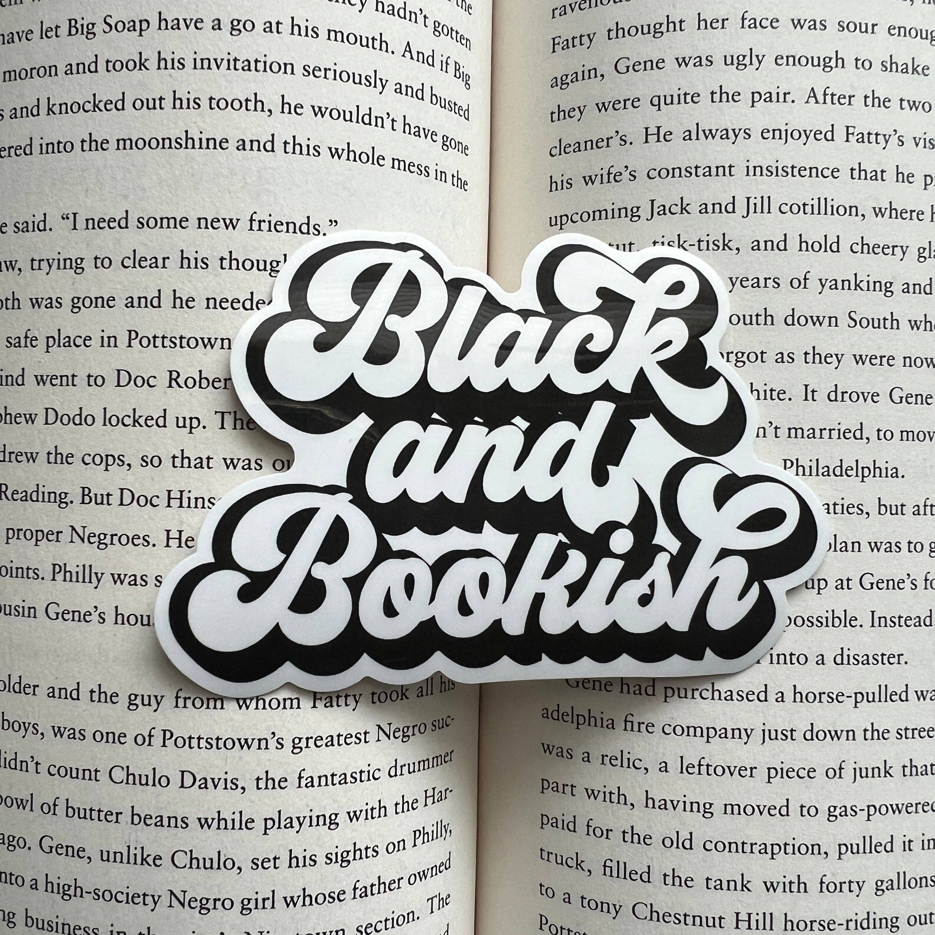 sticker that says Black and bookish